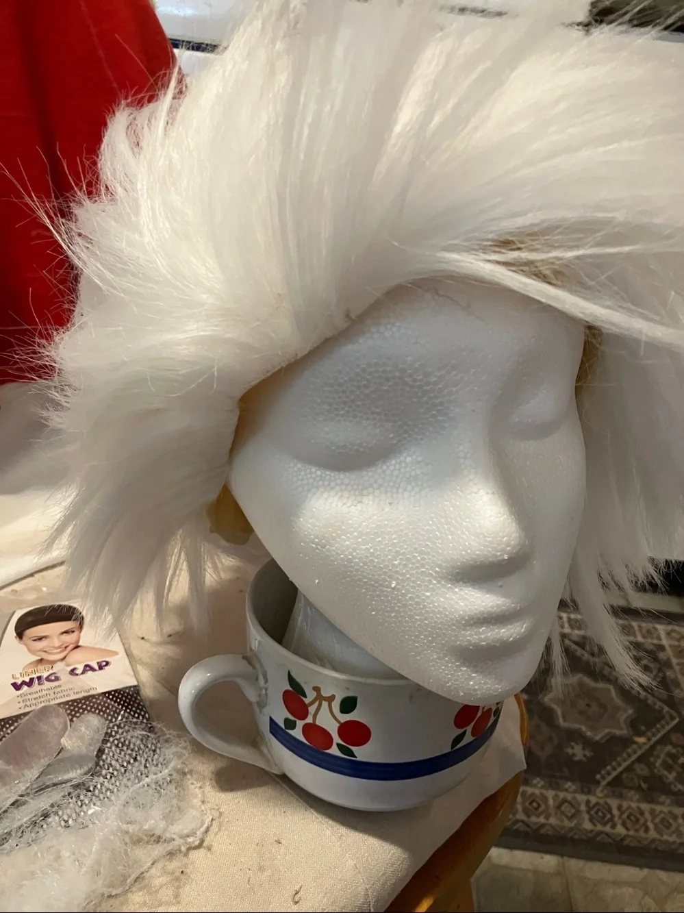 New.  White white blond crazy free style wig with all accessorizes perfect